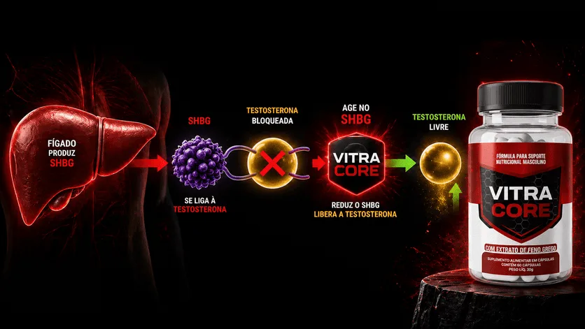 Como o Vitra Core reduz o SHBG e libera a testosterona livre no organismo